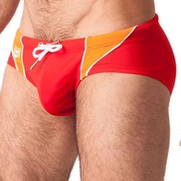Nasty Pig Other - NASTY PIG Gutter Bikini Swim Briefs Red/Orange LRG